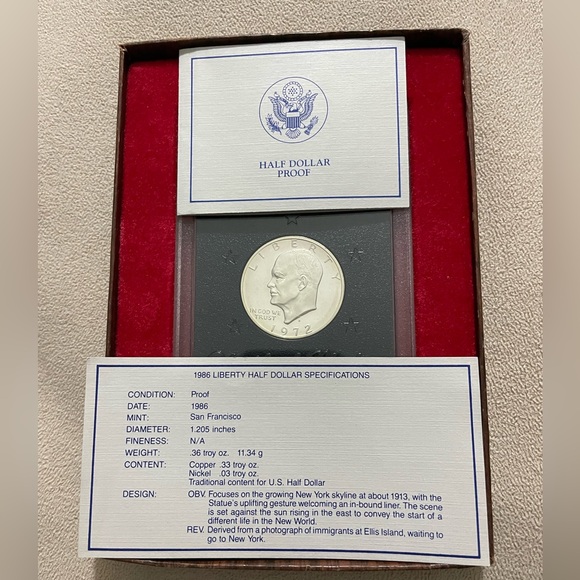 1972 Proof Eisenhower Silver Dollar With Government Package & Certificate - Picture 2 of 5